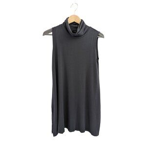 Comfy USA Lagenlook Casual Turtleneck Sleeveless Casual Top